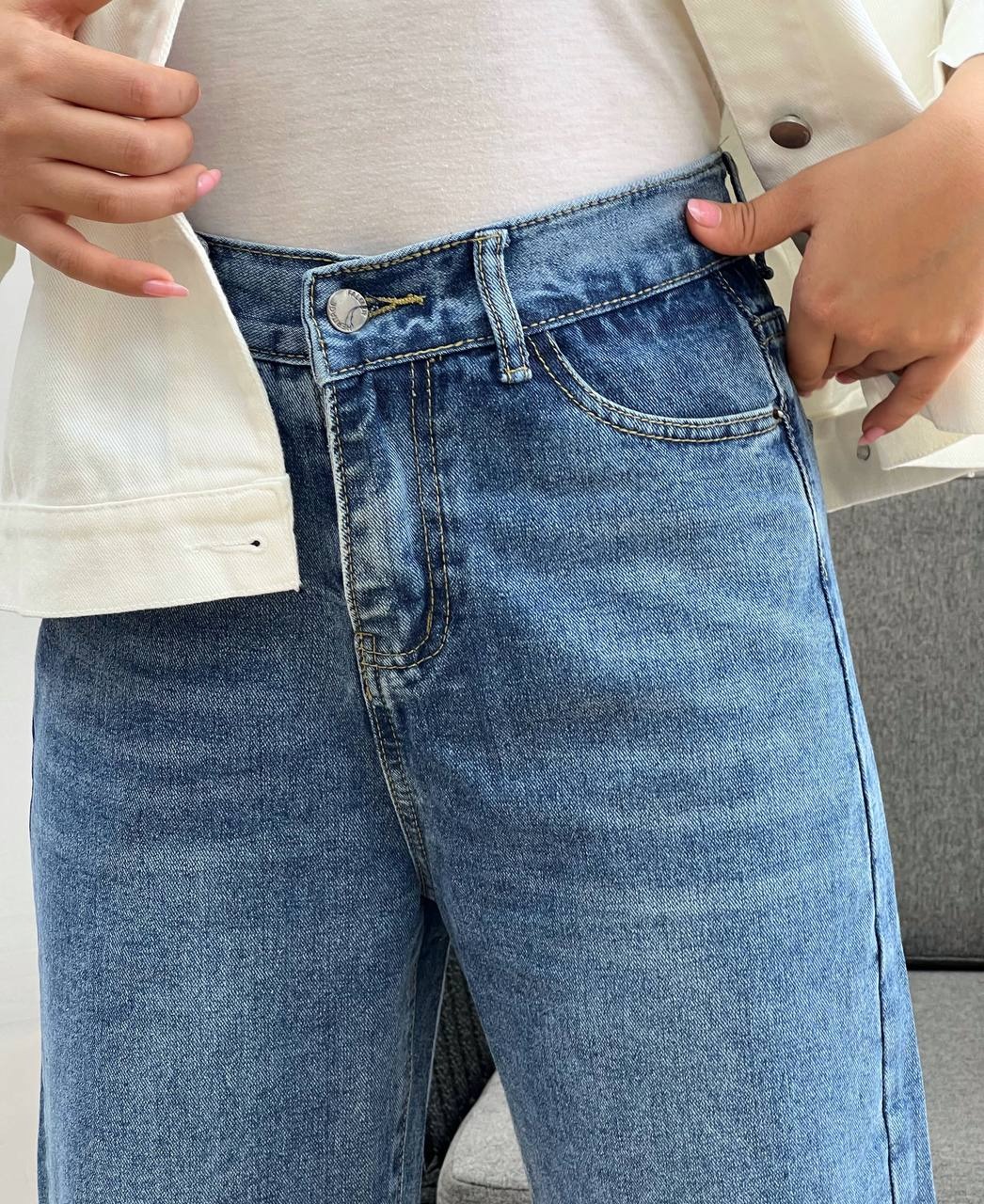 شلوار جین نیم بگ کد 3472