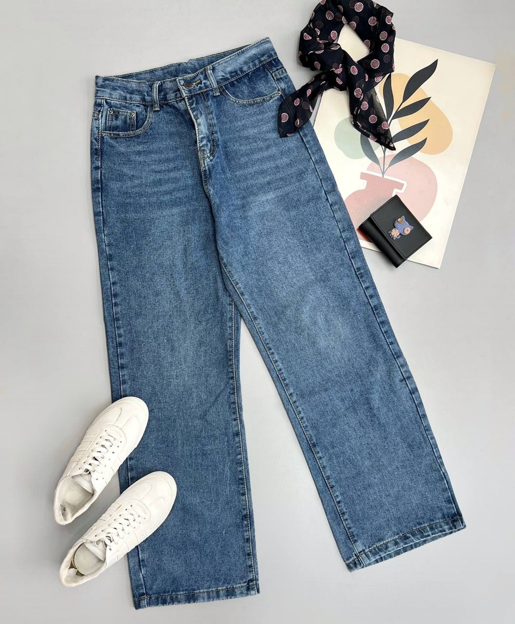 شلوار جین نیم بگ کد 3472