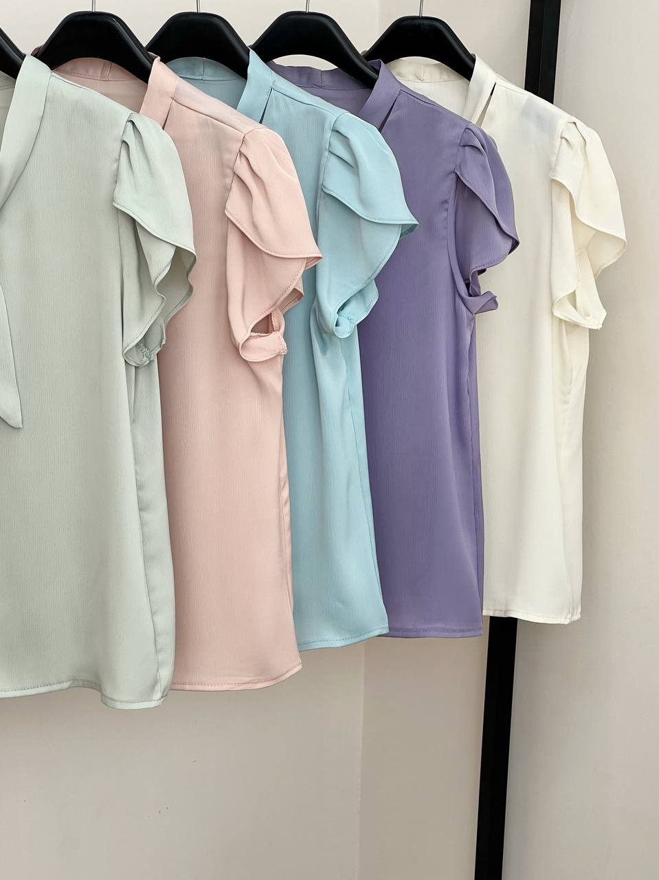 شومیز ساتن کریشه آستین لاله کد 3484