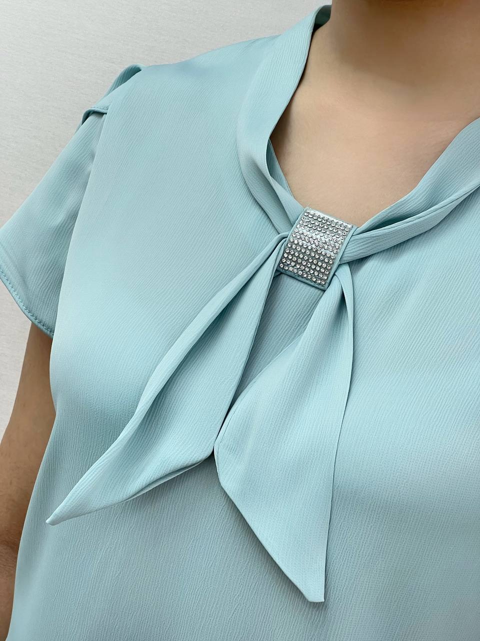 شومیز ساتن کریشه آستین لاله کد 3484