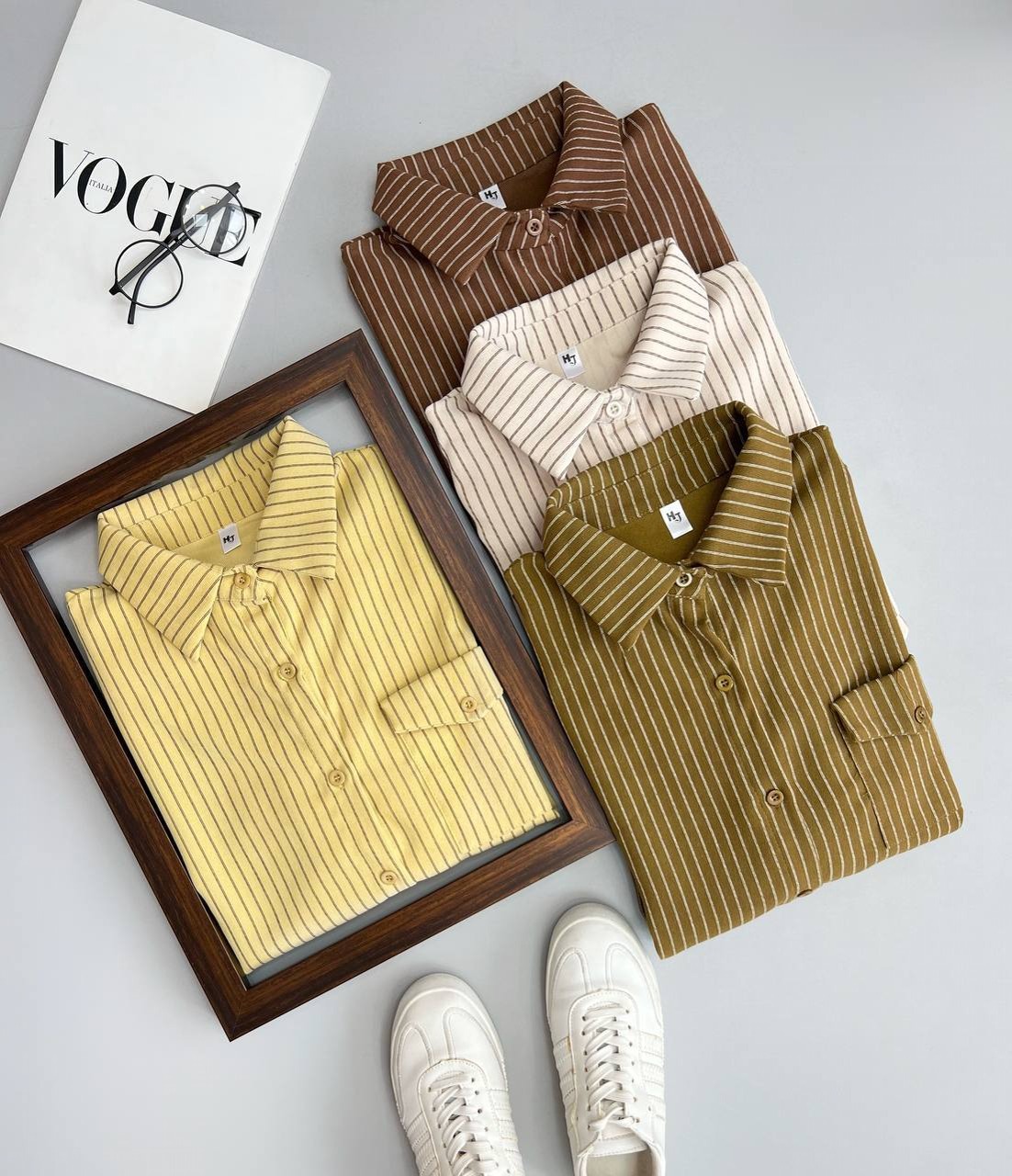 شومیز مانتویی راه راه کد 3486