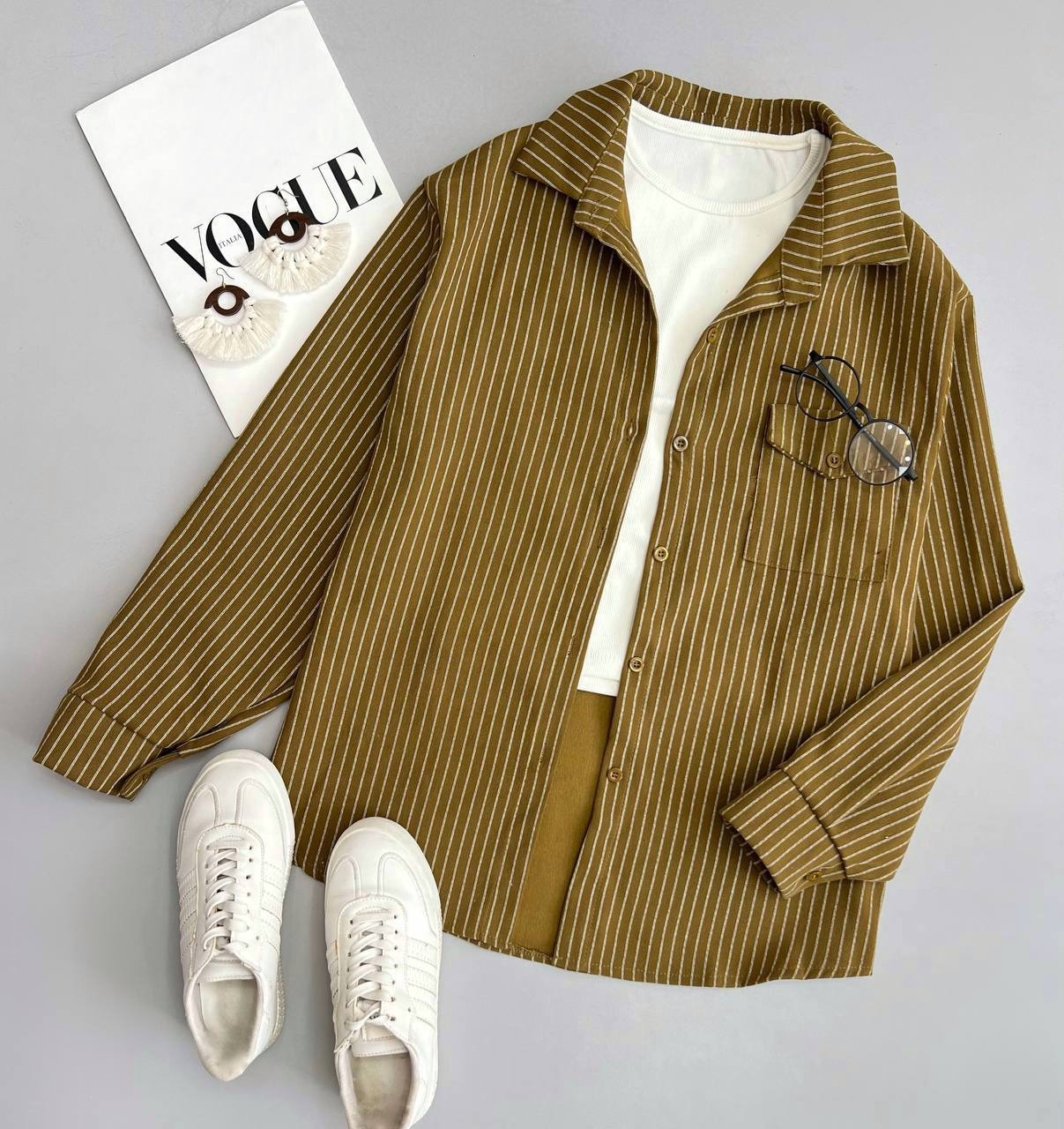 شومیز مانتویی راه راه کد 3486