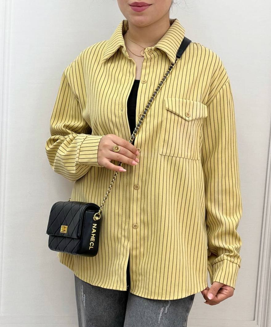 شومیز مانتویی راه راه کد 3486