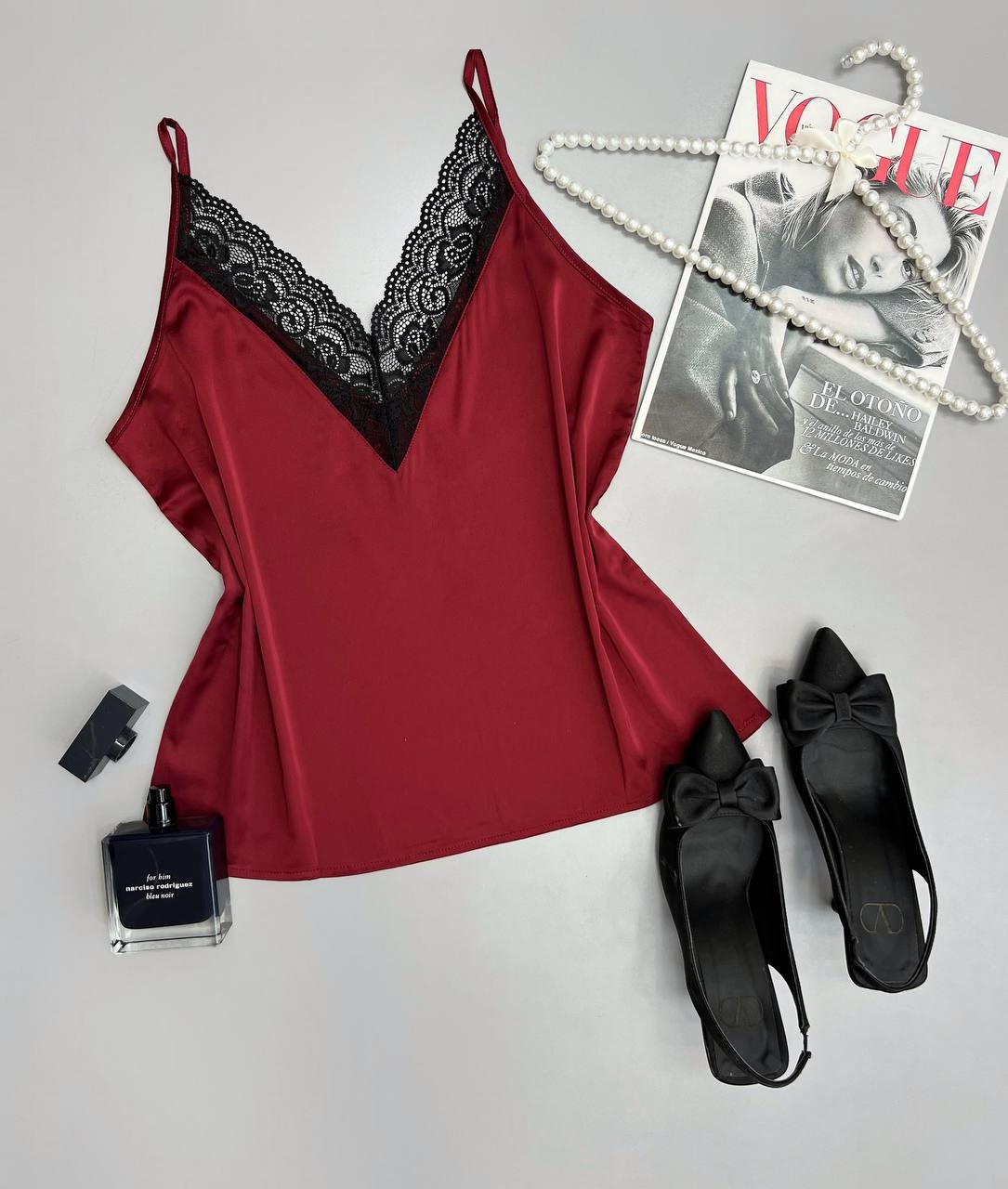 تاپ ساتن یقه گیپور کد 3487