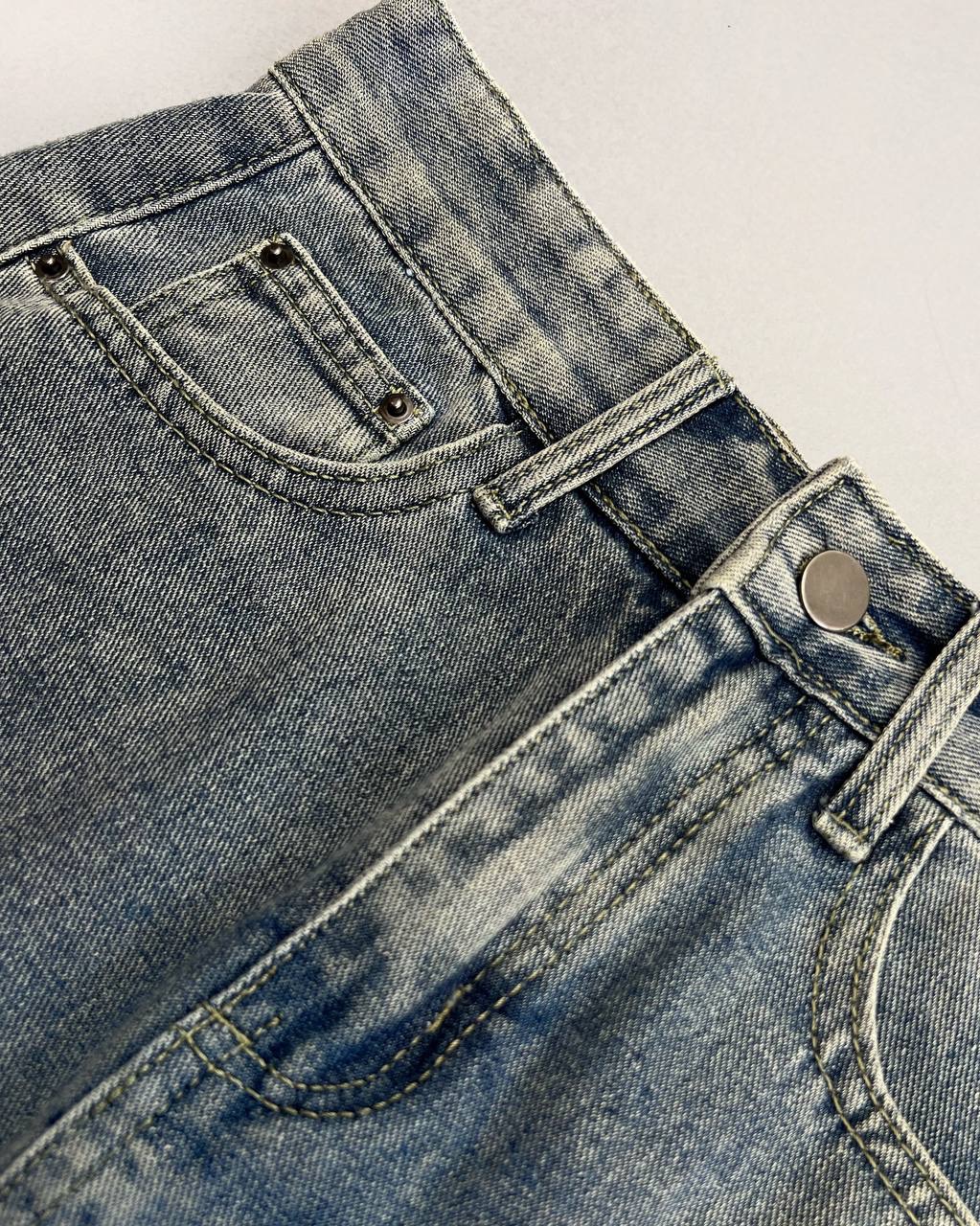 دامن جین وارداتی جلو چاک کد 3489