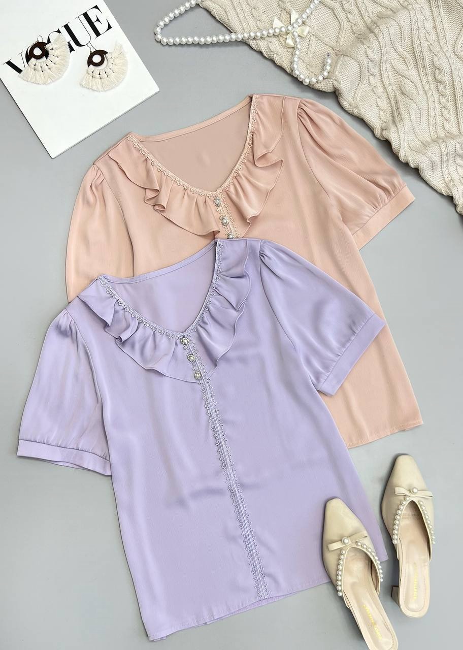 شومیز ساتن کریشه مروارید کد 3491