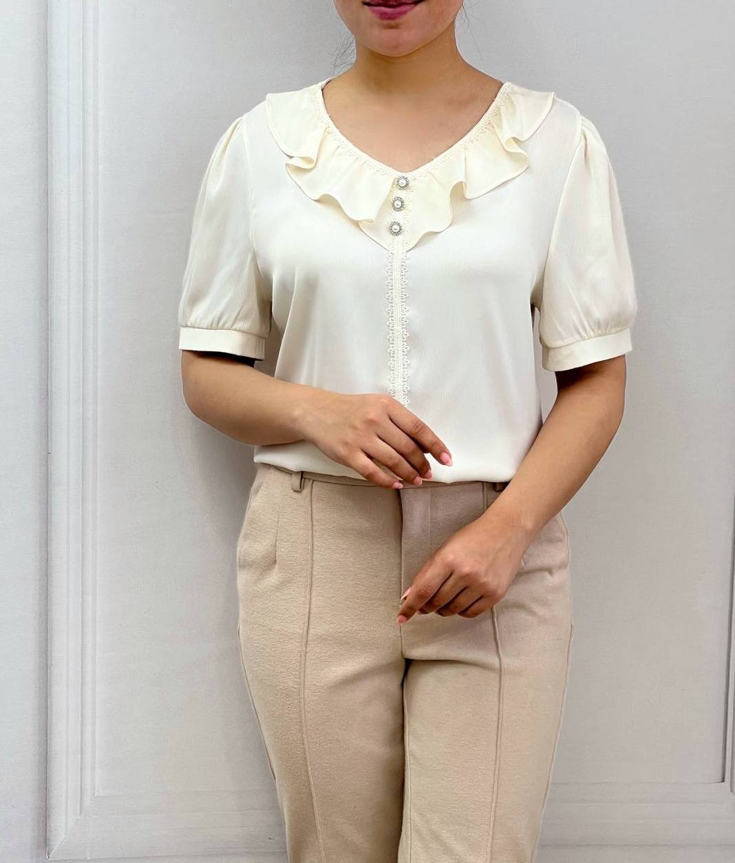 شومیز ساتن کریشه مروارید کد 3491