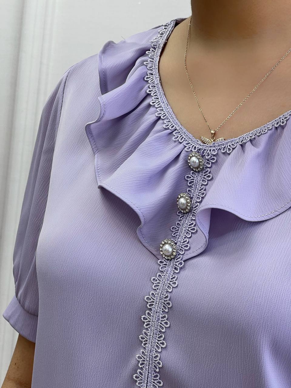 شومیز ساتن کریشه مروارید کد 3491