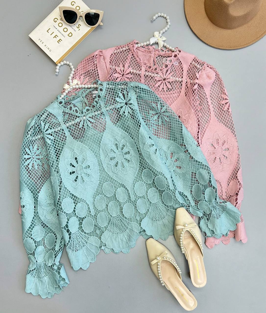 ست شومیز بهمراه تاپ دانتل کد 3492