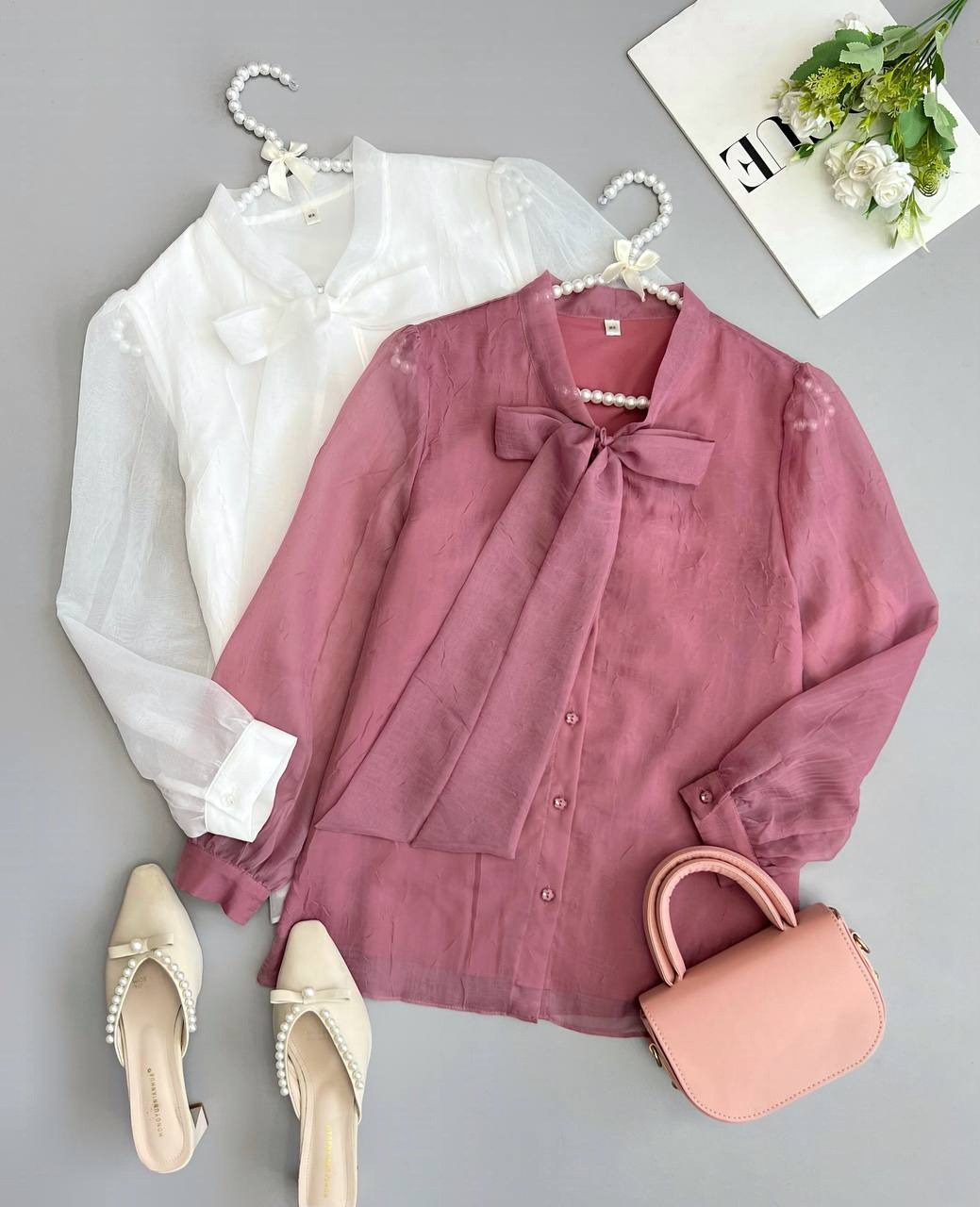 شومیز ارگنزا جلو دکمه کد 3496