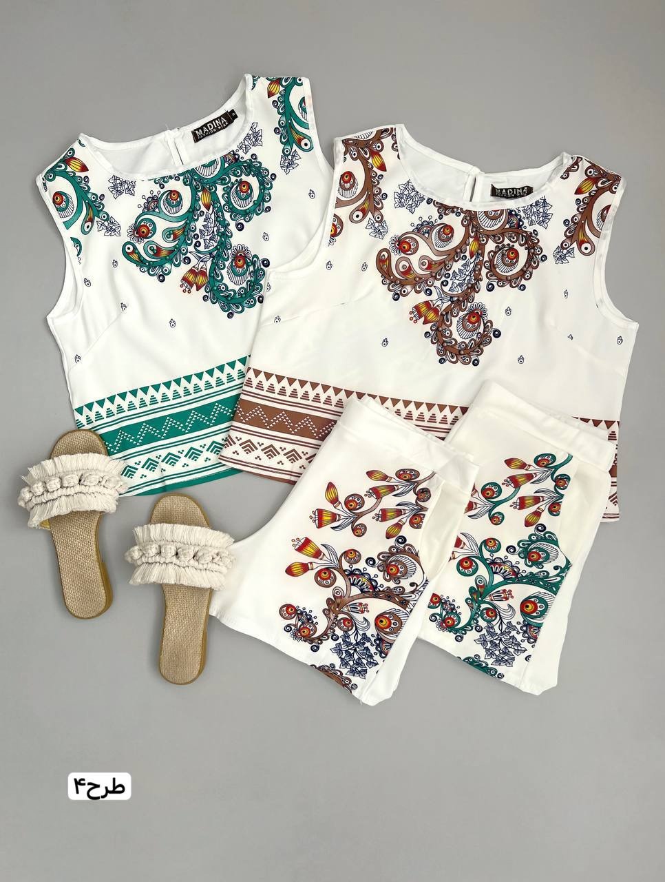 ست تاپ و شلوارک مروارید کد 3500