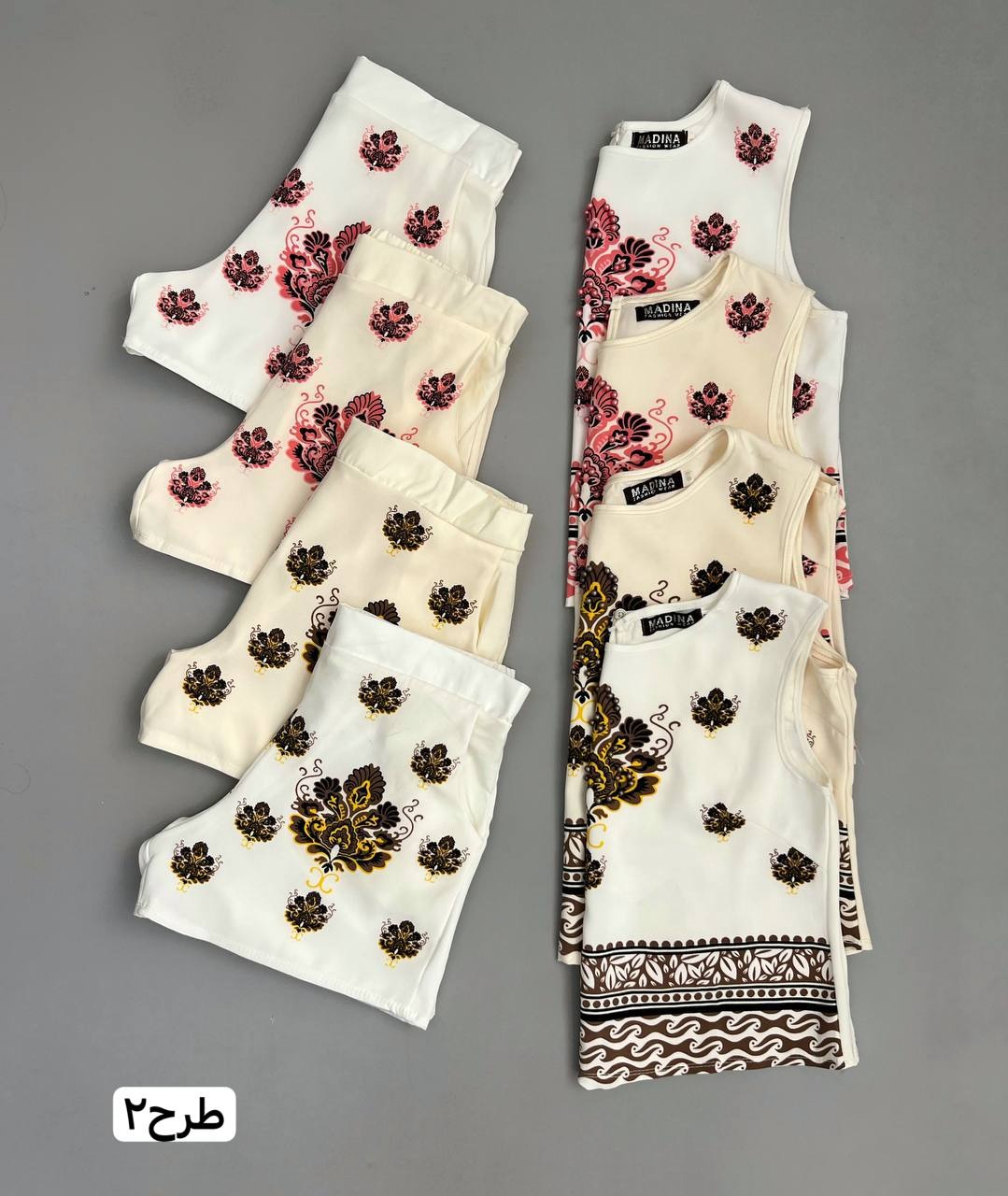 ست تاپ و شلوارک مروارید کد 3500