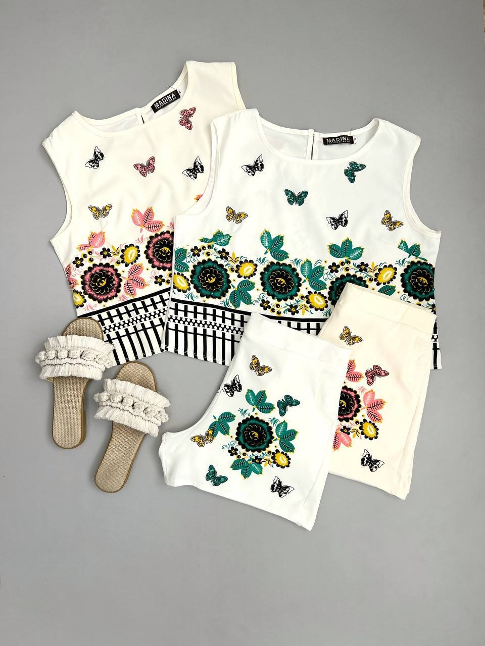 ست تاپ و شلوارک مروارید کد 3500