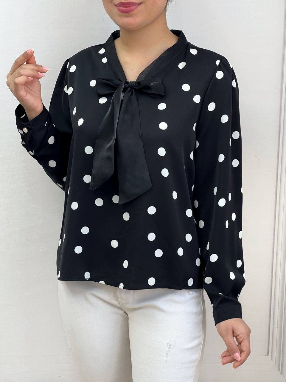 شومیز کرپ توپی کد 3501