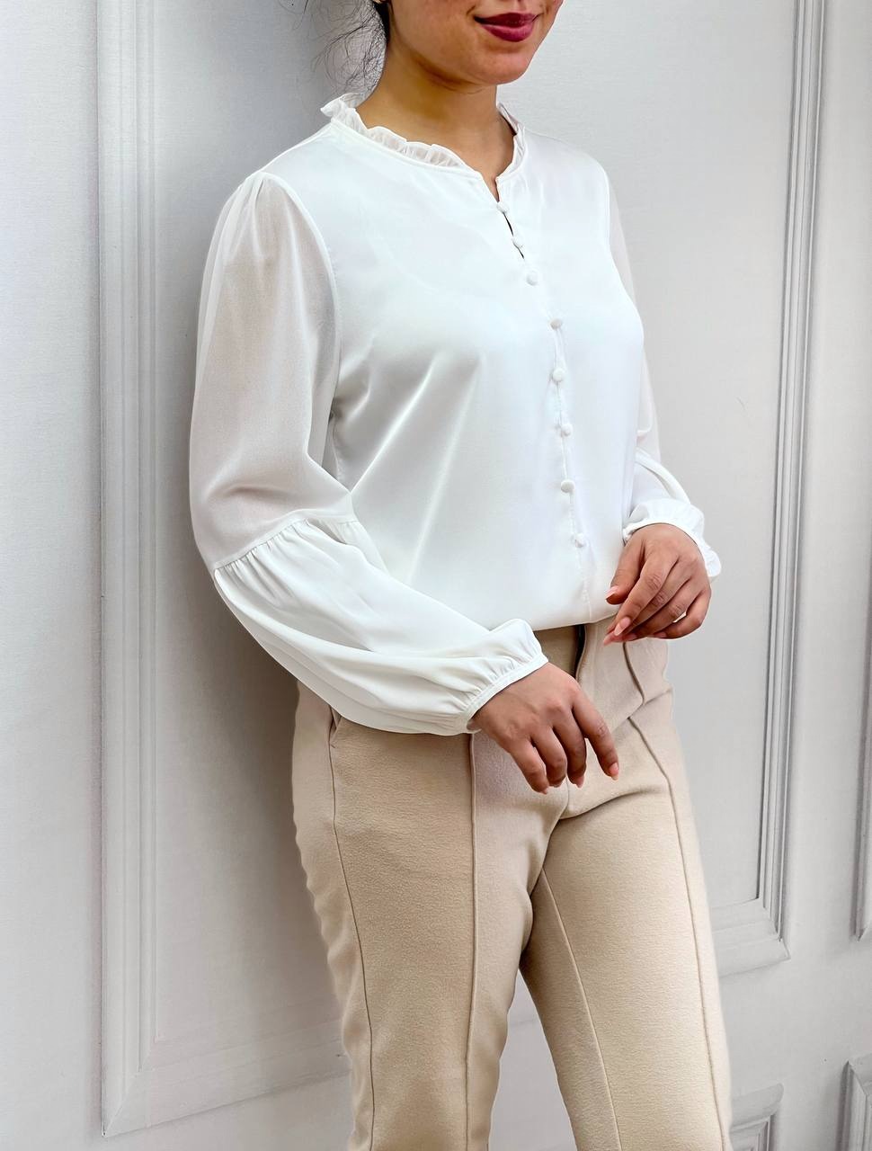 شومیز ساتن آستین حریر کد 3502