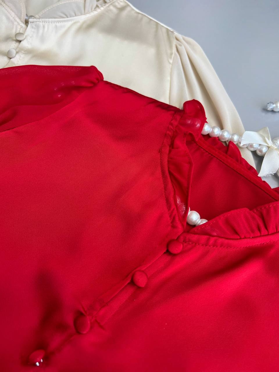 شومیز ساتن آستین حریر کد 3502