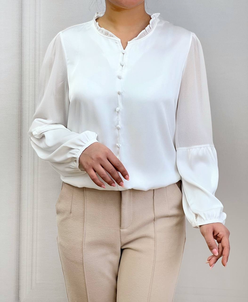 شومیز ساتن آستین حریر کد 3502