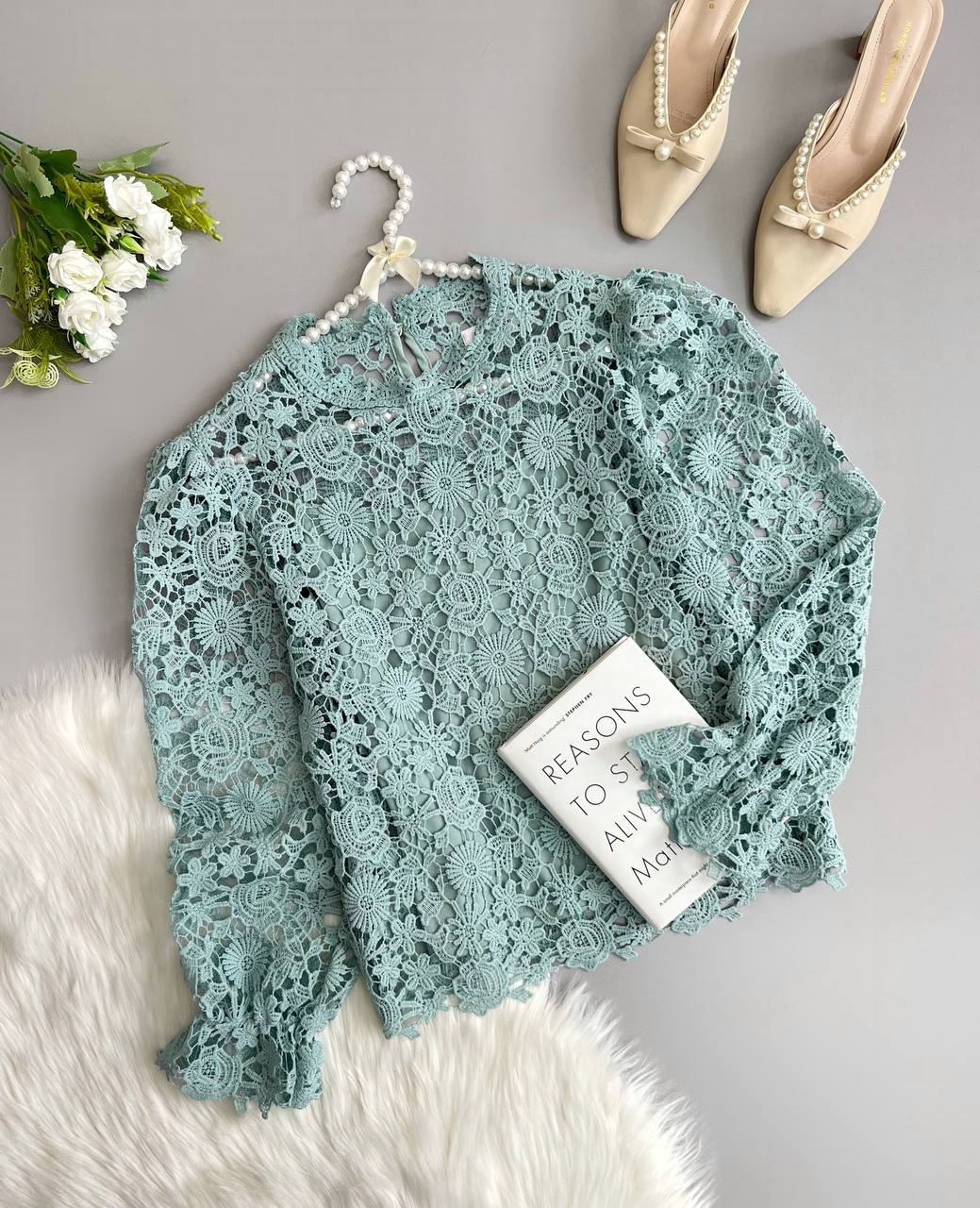 ست تاپ و شومیز دانتل مدل 2 کد 3508