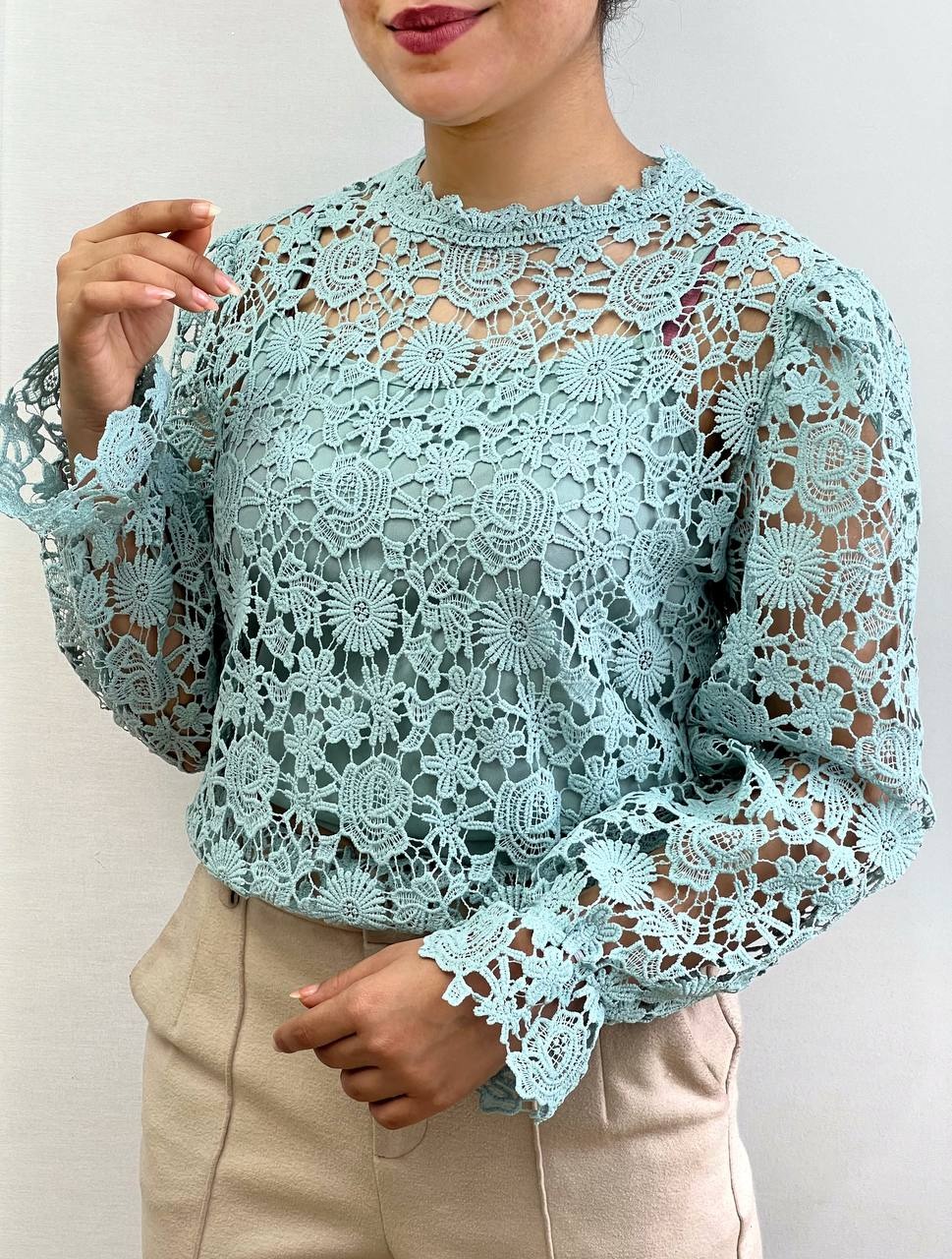 ست تاپ و شومیز دانتل مدل 2 کد 3508