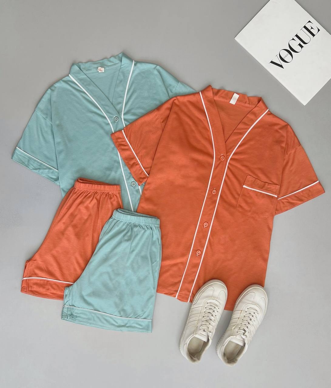 ست پیراهن و شلوارک نخ و پنبه کد 3511