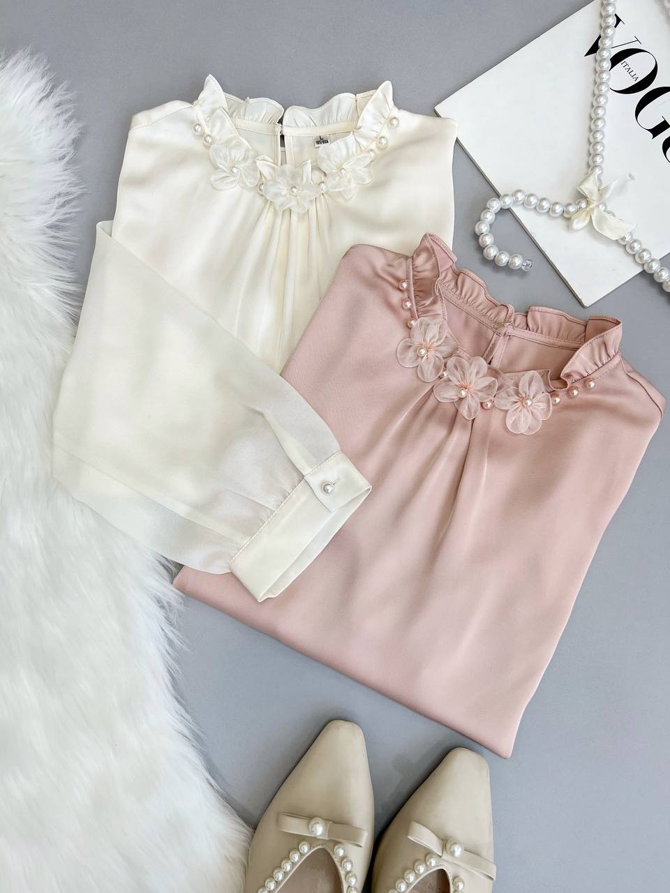 شومیز ساتن آستین حریر کد 3513