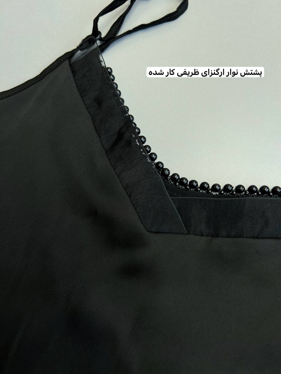 تاپ ساتن یقه مروارید کد 3515