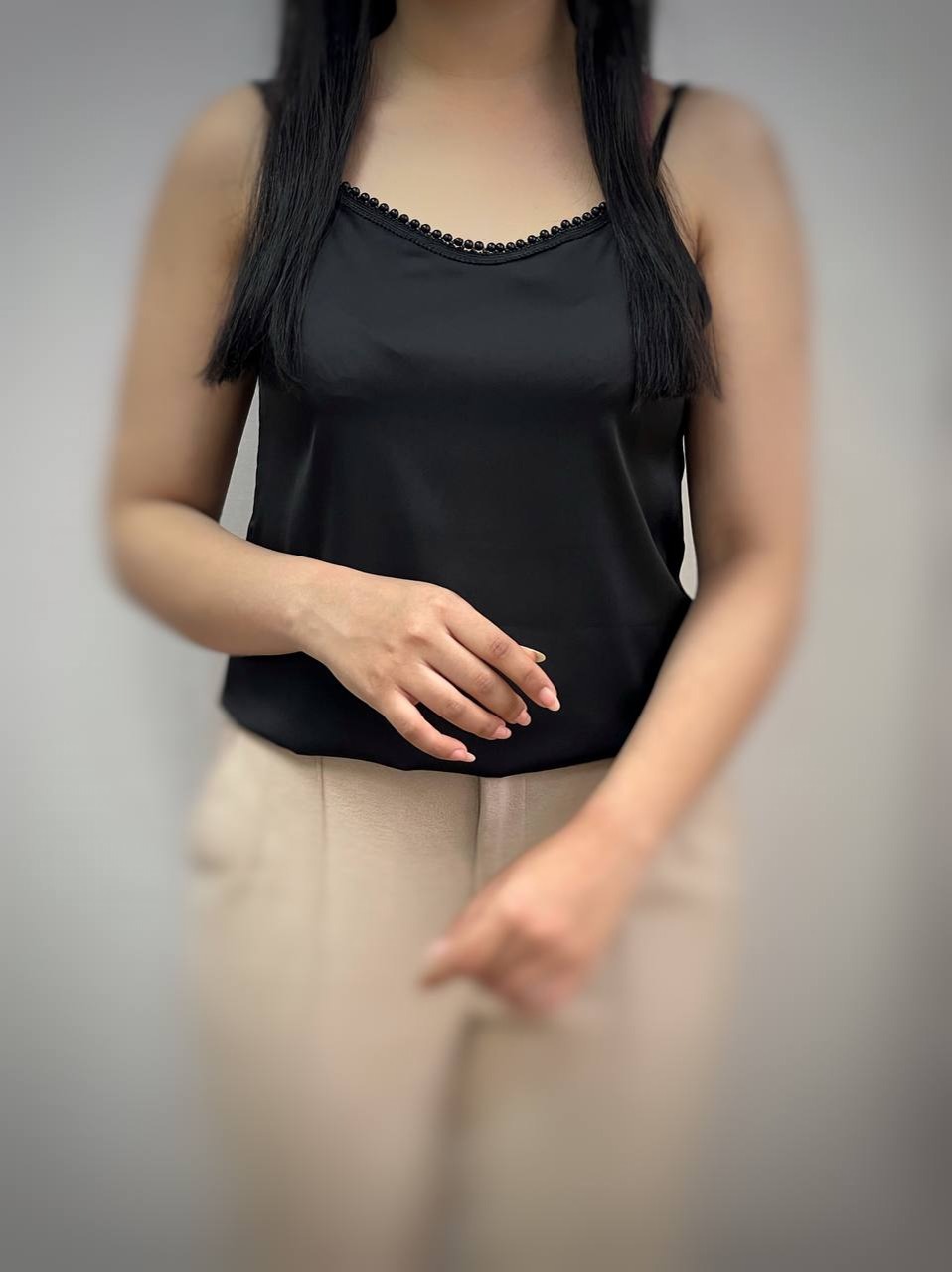 تاپ ساتن یقه مروارید کد 3515