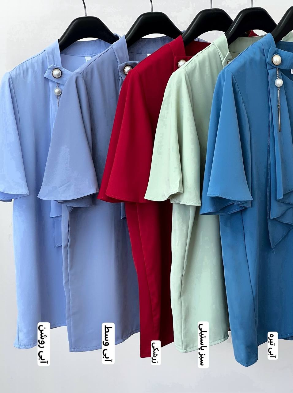 شومیز آستین کلوش کرواتی کد 3516