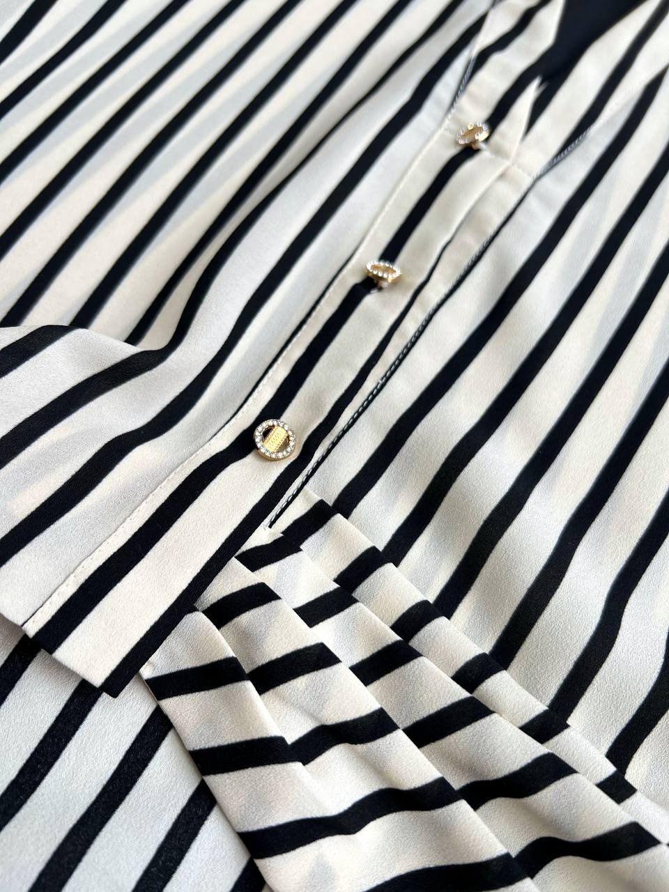 شومیز راه راه استین سه ربع کد 3517