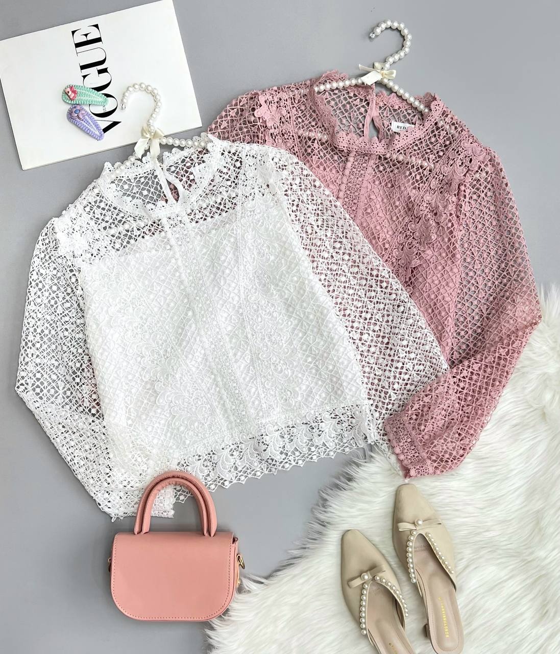 شومیز دانتل استر دار کد 3518