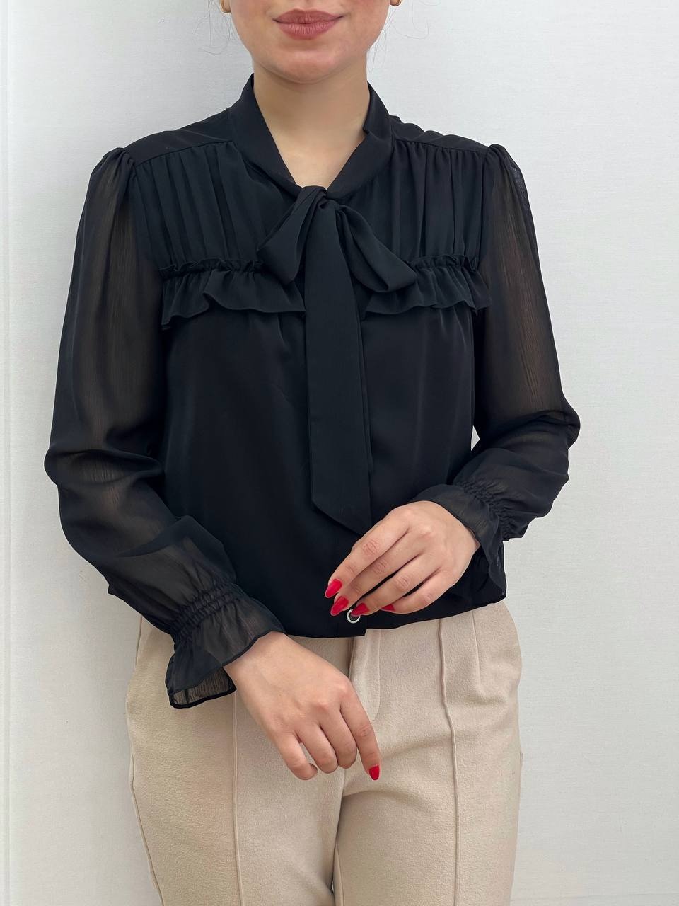 شومیز جلو دکمه کرواتی کد 3520