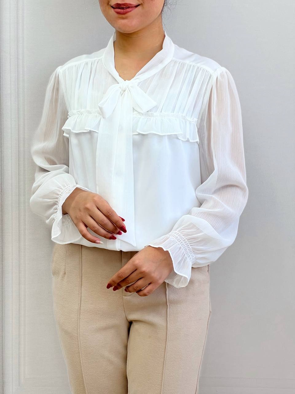 شومیز جلو دکمه کرواتی کد 3520