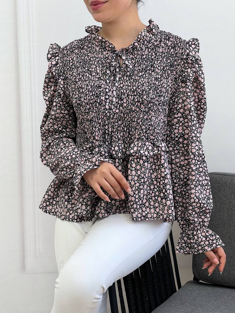 شومیز کرپ تمام کش کد 3522