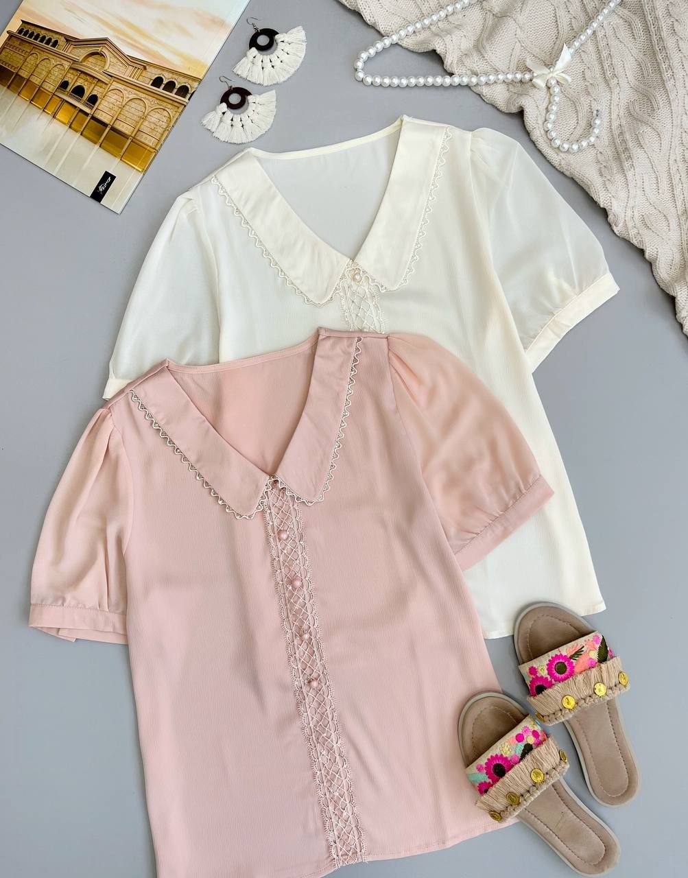 شومیز پولک دوزی چهاررنگ کد 3523