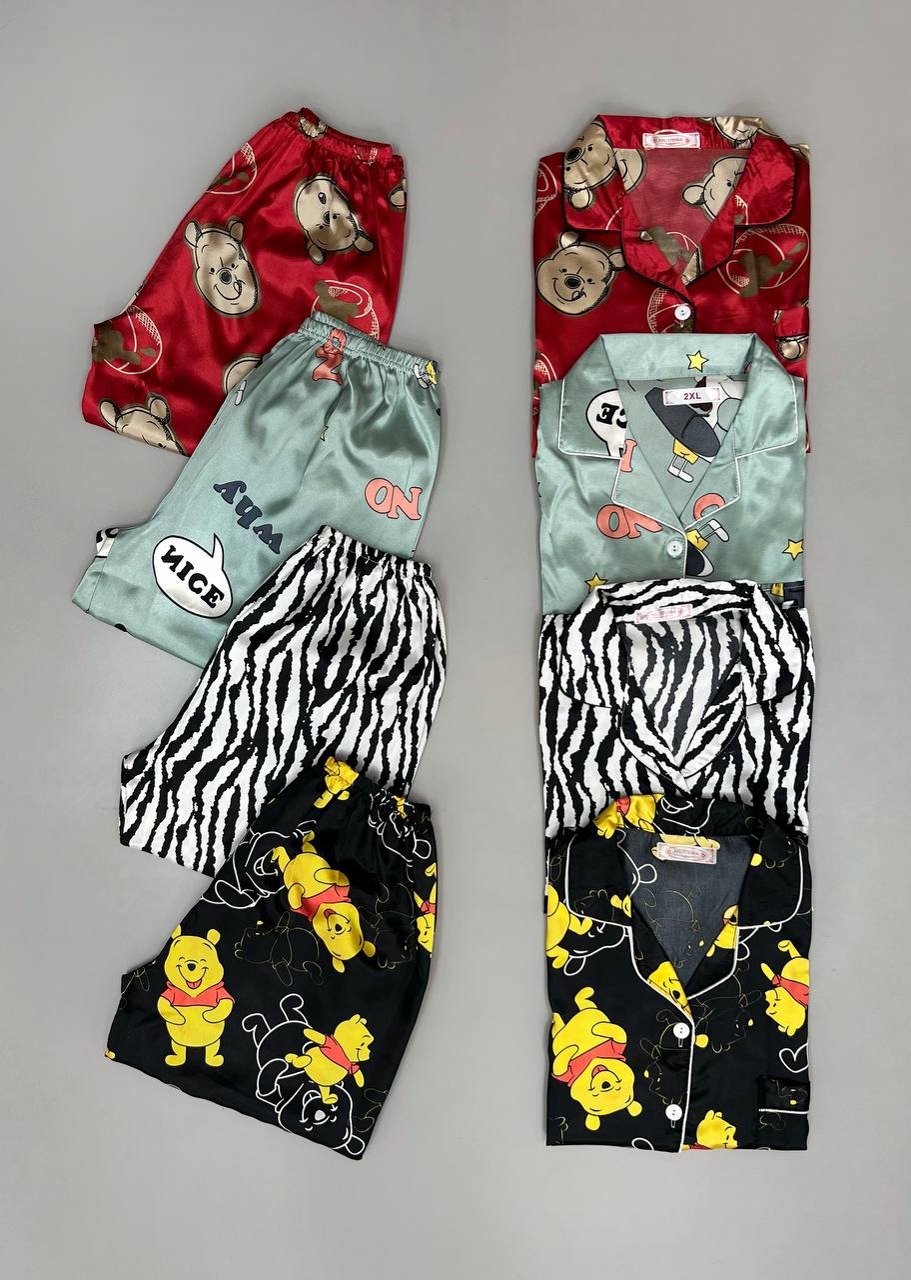 ست پیراهن و شلوار ساتن وارداتی کد 3527