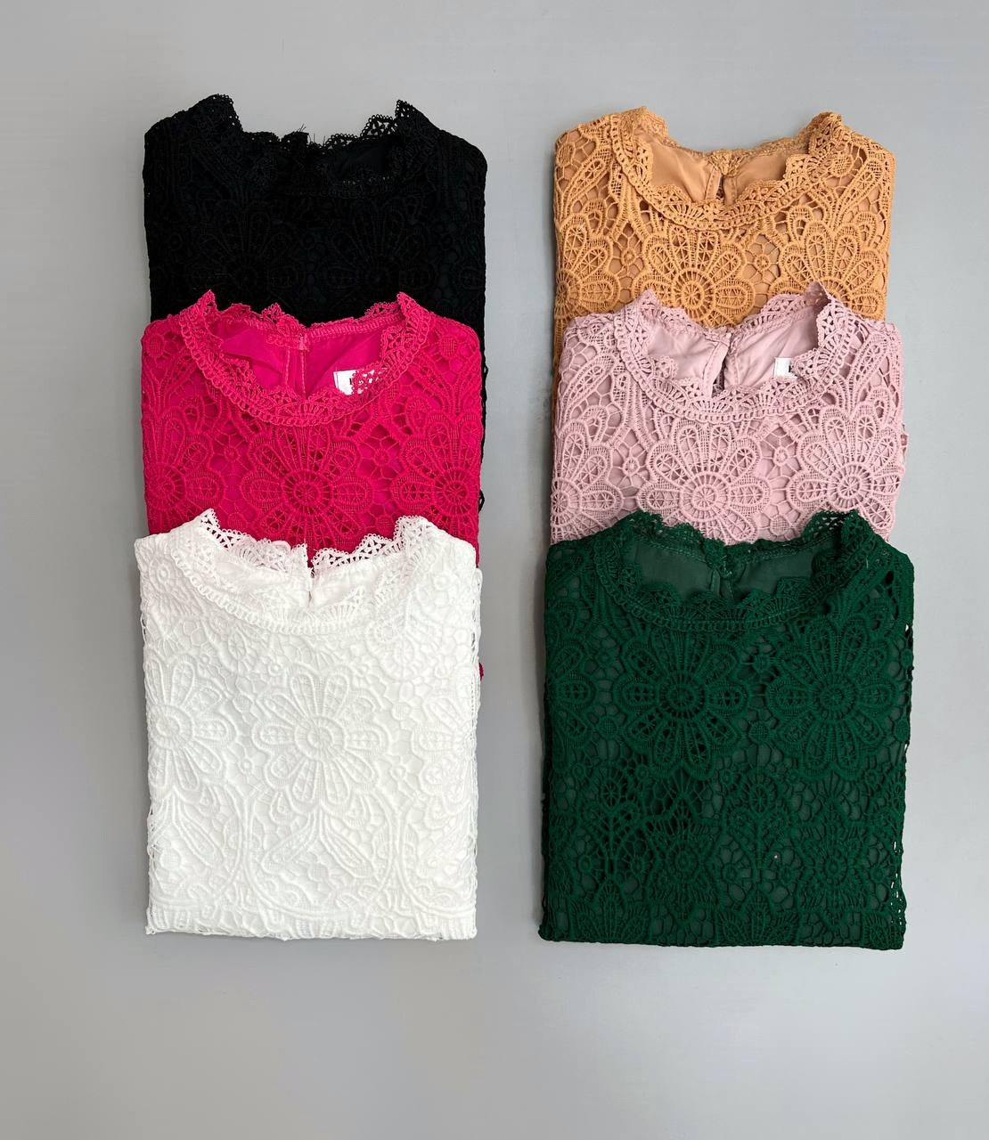 شومیز دانتل عروسکی آستین پف کد 3528