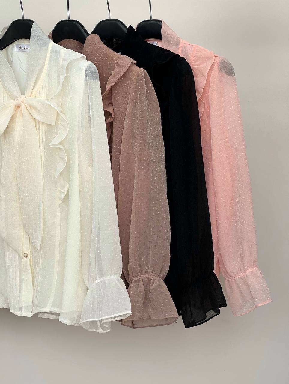 شومیز کرواتی جلو دکمه شاین دار کد 3529