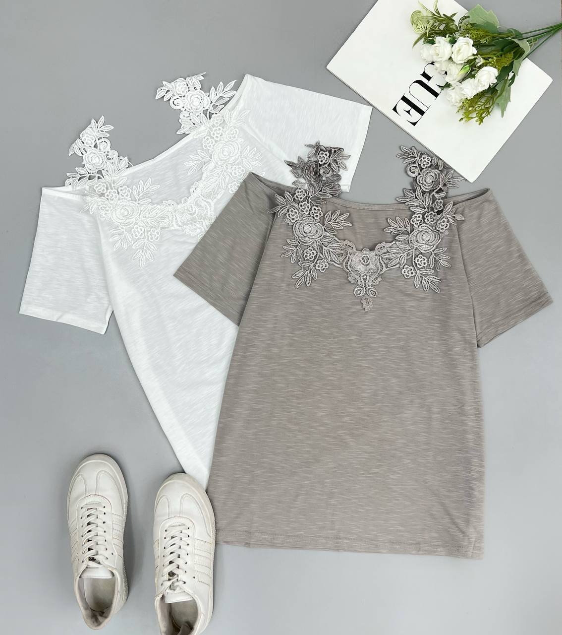 تیشرت سرشانه گیپور کد 3532