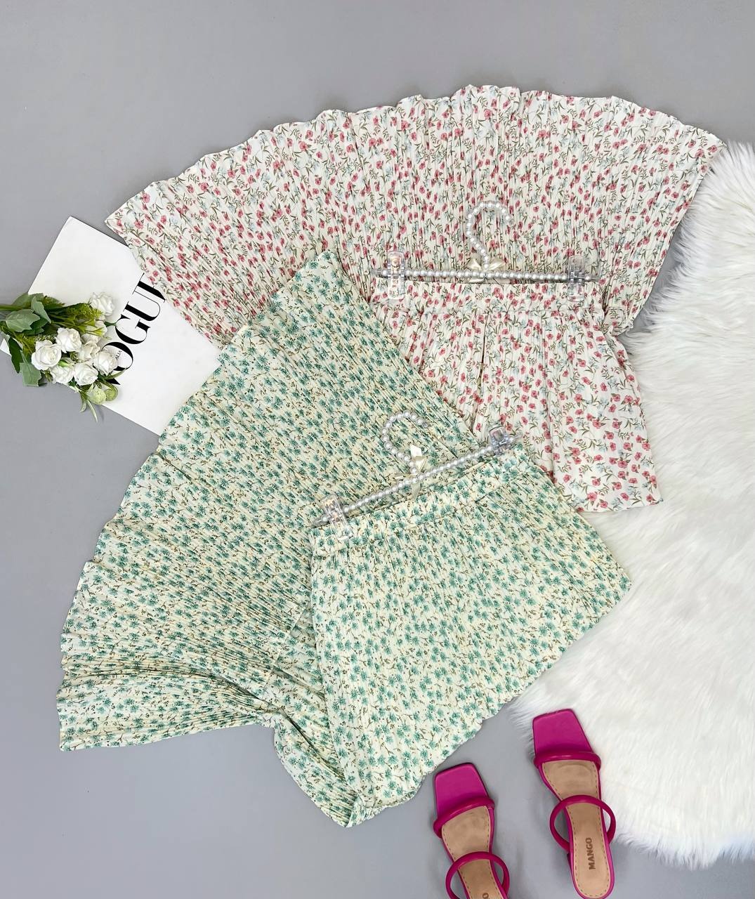 دامن پلیسه گل ریز 2 کد 3534