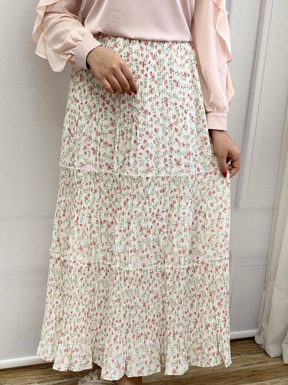 دامن پلیسه گل ریز 2 کد 3534