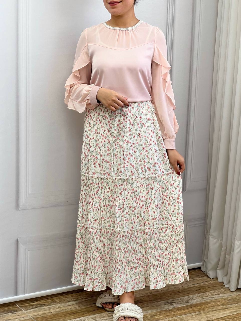 دامن پلیسه گل ریز 2 کد 3534