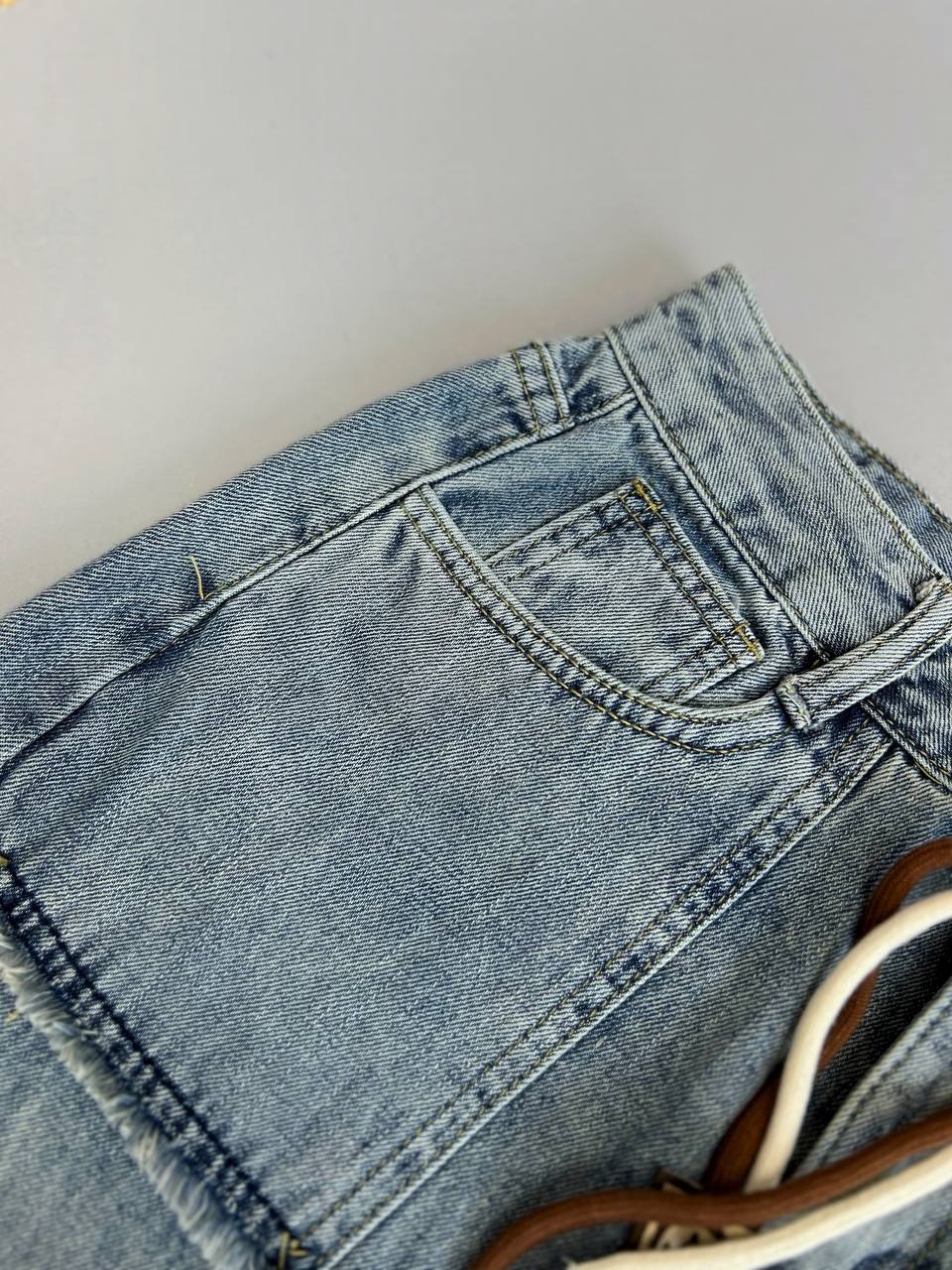 دامن جین میدی کمر گتر کد 3539