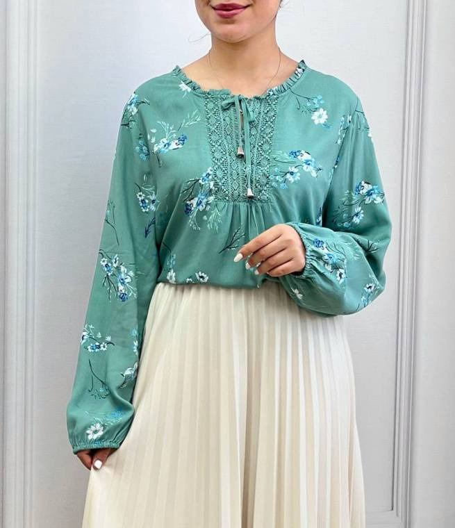 تونیک تمام نخ سبز کد 3543