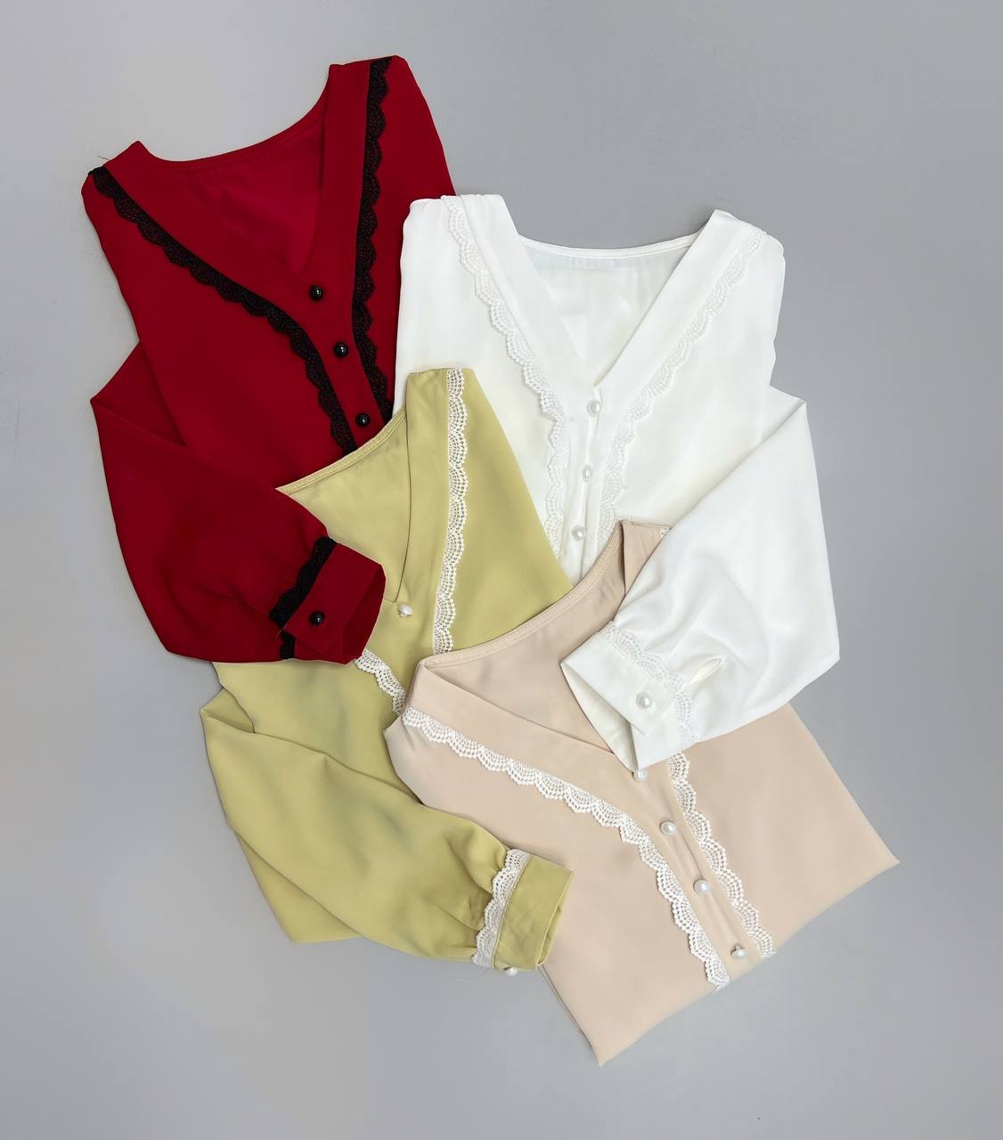 شومیز کرپ نما دکمه کد 3546