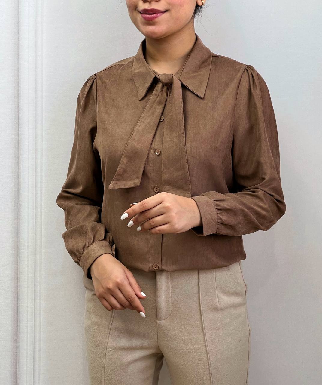 شومیز یقه کرواتی کبریتی کد 3547