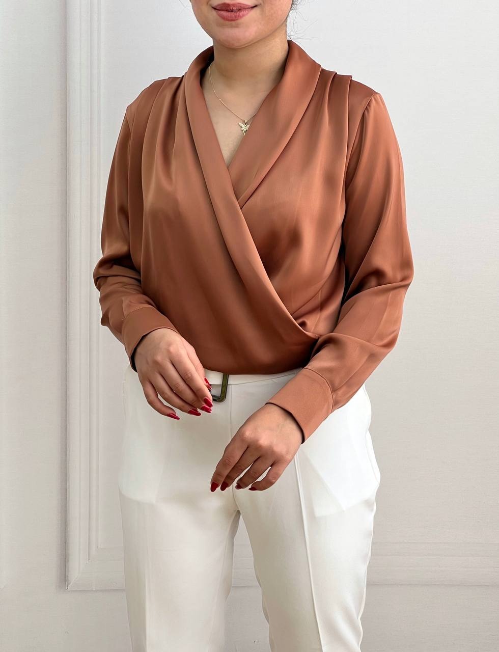 شومیز یقه هفت و هشت اورجینال کد 3549