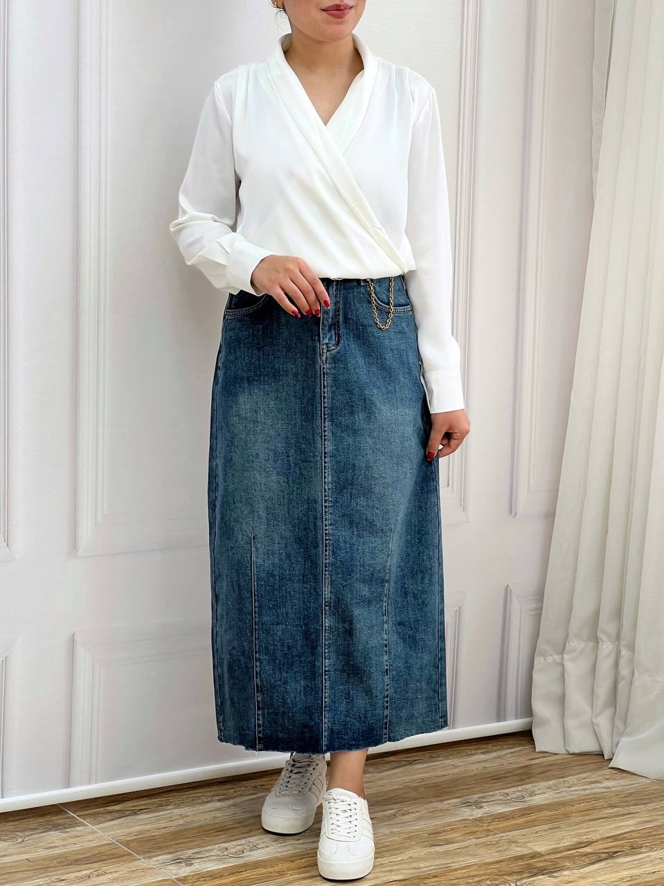 شومیز یقه هفت و هشت اورجینال کد 3549