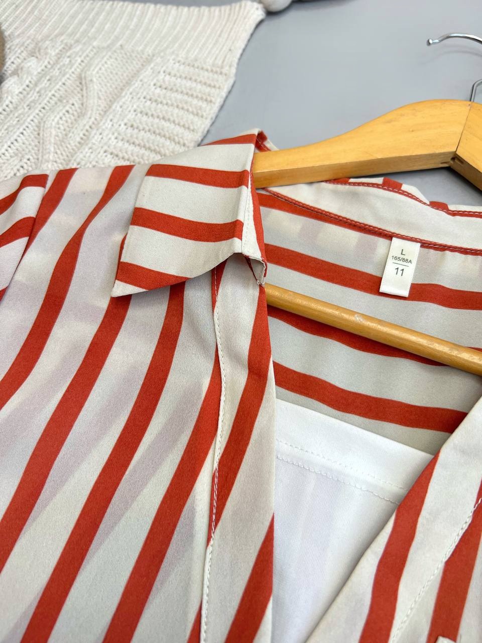 شومیز راه راه آستین سه ربع مدل 2 کد 3553