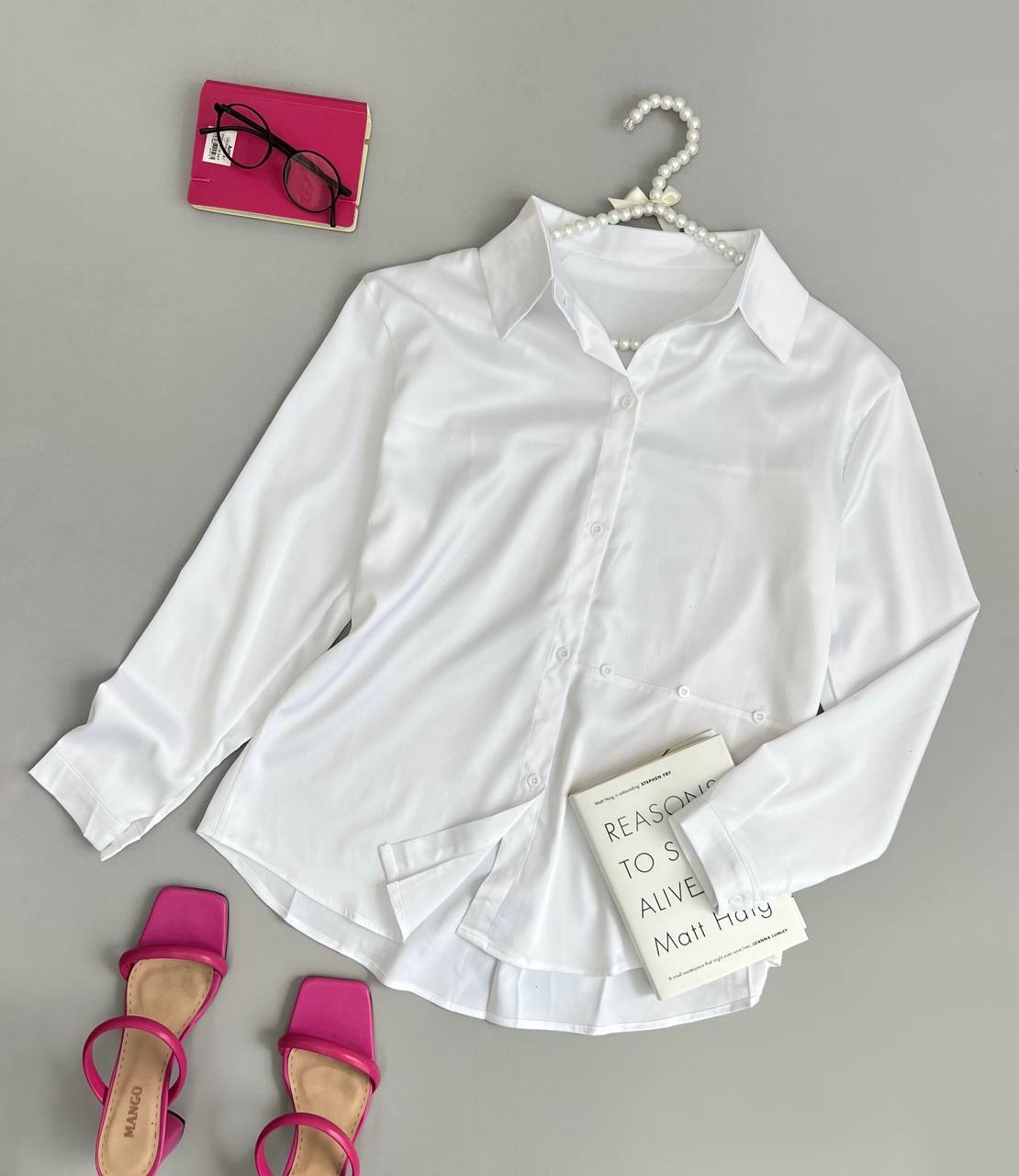 تونیک ساتن بغل دکمه کد 3558