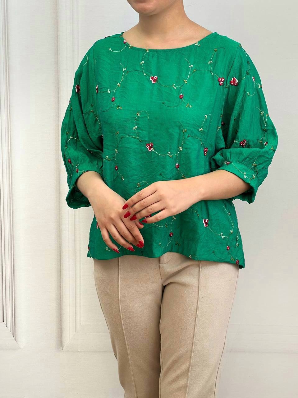 شومیز نخ گلدوزی کد 3568